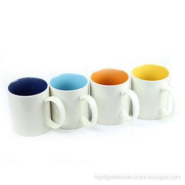 stoneware ceramic mugs with colored glaze